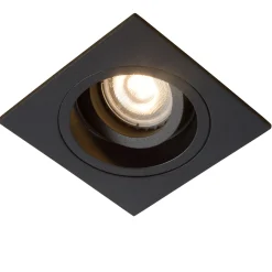 Faretti Da Incasso-Selezionato da Mazzolaluce Faretto da incasso per controsoffitto orientabile nero quadrato