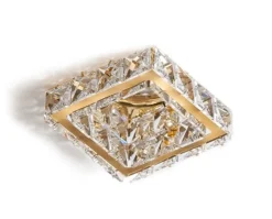 Faretti Da Incasso-Selezionato da Mazzolaluce Faretto da incasso quadrato con cristalli cornice oro