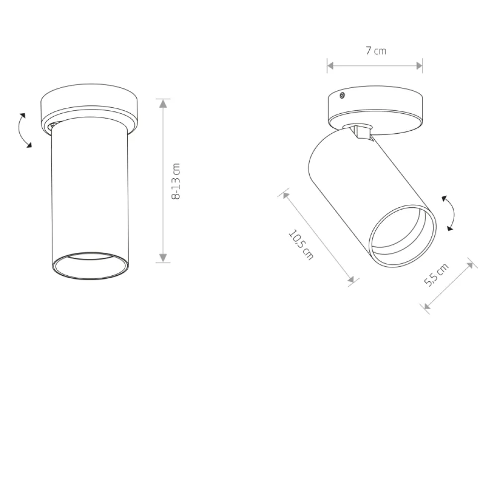 Faretti Da Incasso-Selezionato da Mazzolaluce Faretto da incasso soffitto cilindro orientabile oro satinato fp