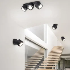 Faretti Da Incasso-Selezionato da Mazzolaluce Faretto da incasso soffitto led 6w cilindro orientabile nero