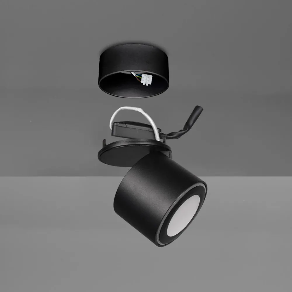 Faretti Da Incasso-Selezionato da Mazzolaluce Faretto da incasso soffitto led 6w cilindro orientabile nero