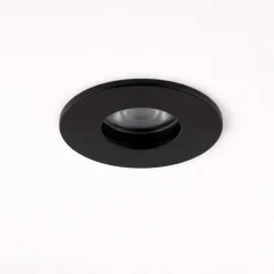 Faretti Da Incasso-Selezionato da Mazzolaluce Faretto da incasso soffitto rotondo nero per bagno doccia ip54 gu10 220v