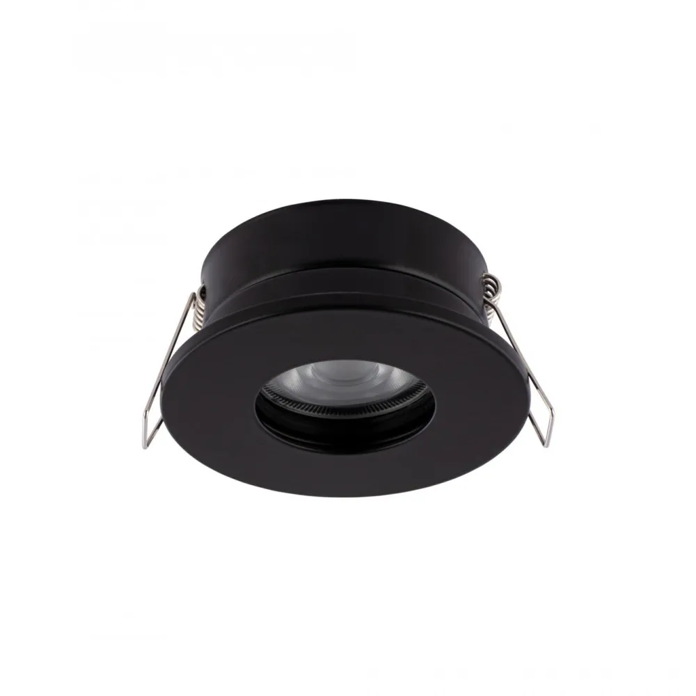 Faretti Da Incasso-Selezionato da Mazzolaluce Faretto da incasso soffitto rotondo nero per bagno doccia ip54 gu10 220v