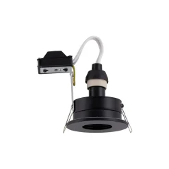 Faretti Da Incasso-Selezionato da Mazzolaluce Faretto da incasso soffitto rotondo nero per bagno doccia ip54 gu10 220v