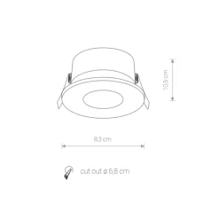 Faretti Da Incasso-Selezionato da Mazzolaluce Faretto da incasso soffitto rotondo nero per bagno doccia ip54 gu10 220v