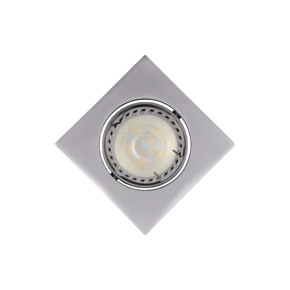 Faretti Da Incasso-Selezionato da Mazzolaluce Faretto da incasso soffitto 5w 3000k grigio quadrato orientabile