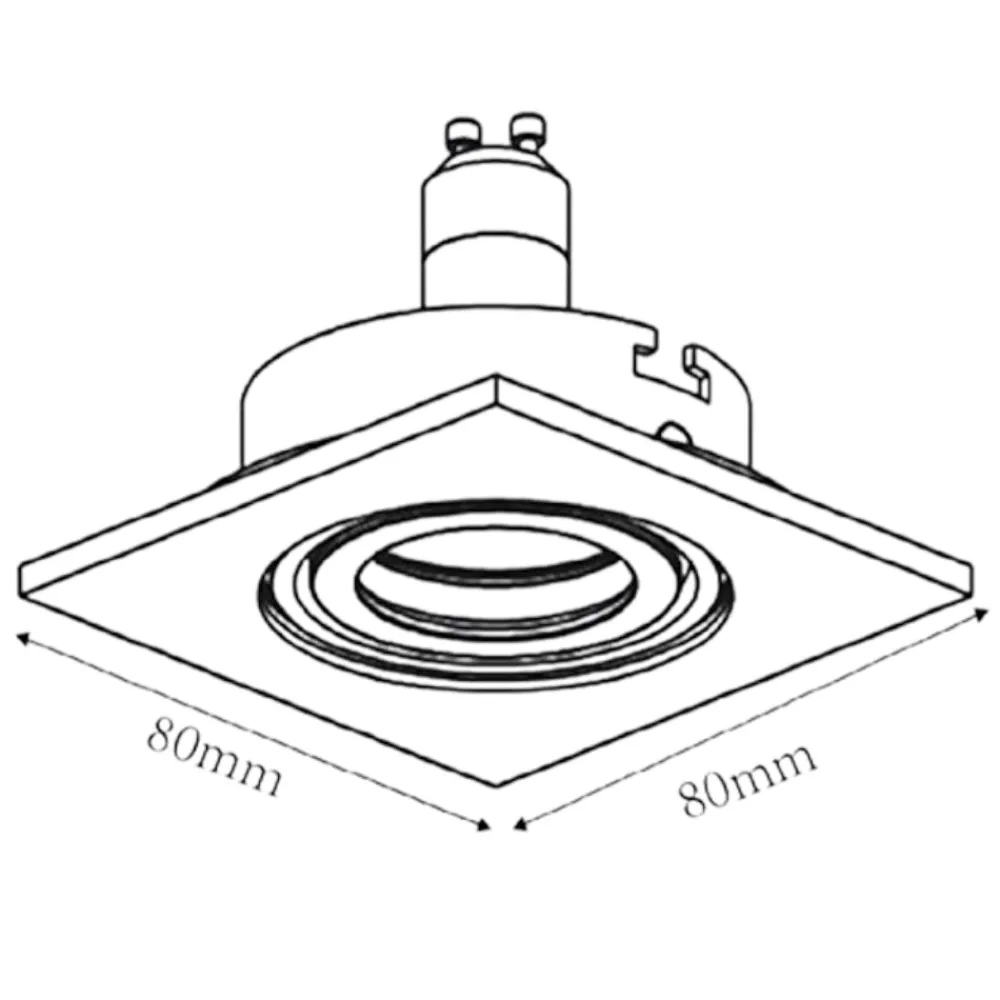 Faretti Da Incasso-Selezionato da Mazzolaluce Faretto da incasso soffitto 5w 3000k grigio quadrato orientabile