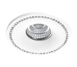 Faretti Da Incasso-Selezionato da Mazzolaluce Faretto da incasso tondo decorativo bianco con cristalli per cartongesso