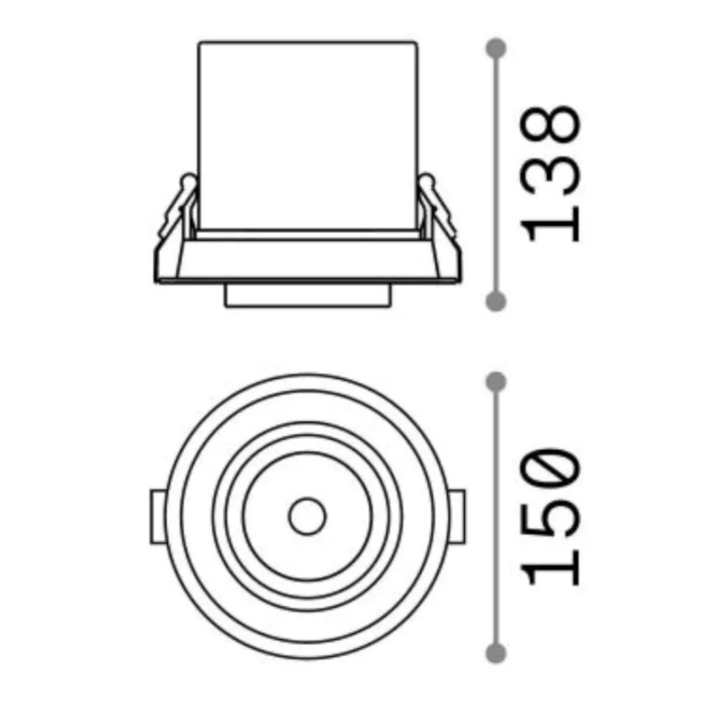 Faretti Da Incasso-Ideal Lux Faretto da incasso 30w 4000k nova fi nero orientabile