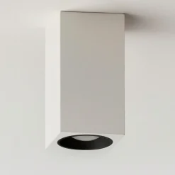 Faretti Da Soffitto-Selezionato da Mazzolaluce Faretto da soffitto bianco nero gesso e alluminio