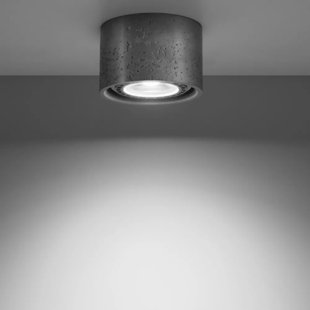 Faretti Da Soffitto-Selezionato da Mazzolaluce Faretto da soffitto cemento grigio cilindro rotondo