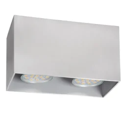 Faretti Da Soffitto-Selezionato da Mazzolaluce Faretto da soffitto cestello grigio i doppia luce