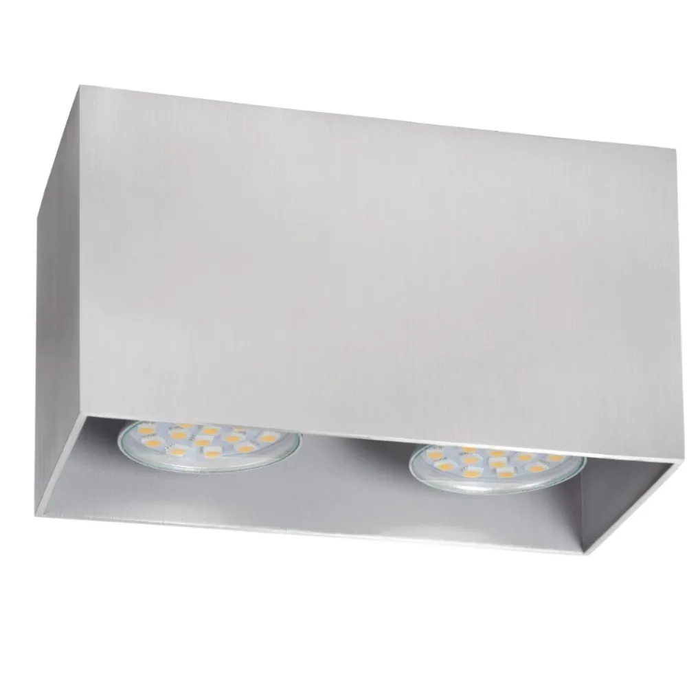 Faretti Da Soffitto-Selezionato da Mazzolaluce Faretto da soffitto cestello grigio i doppia luce