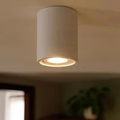 Faretti Da Soffitto-IsyLuce Faretto da soffitto cilindro bianco in gesso