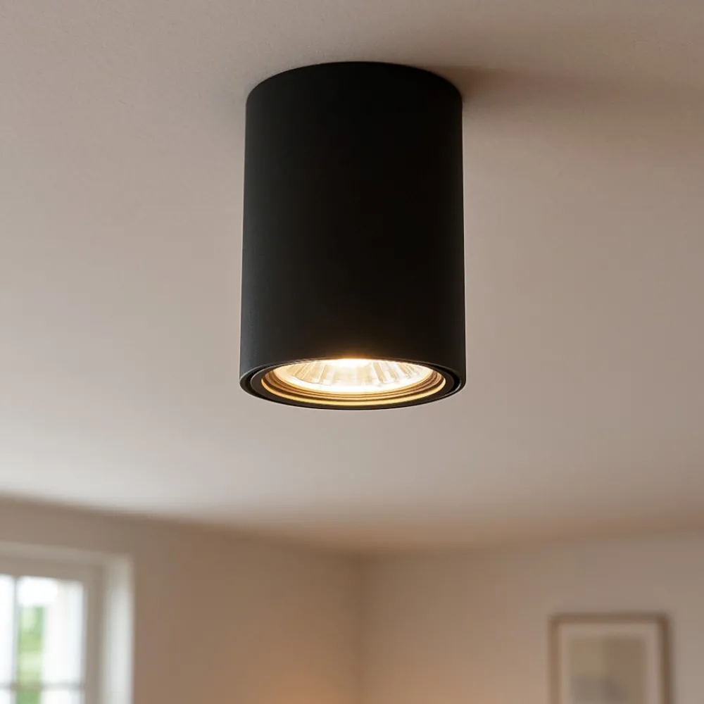Faretti Da Soffitto-Selezionato da Mazzolaluce Faretto da soffitto cilindro colore grafite