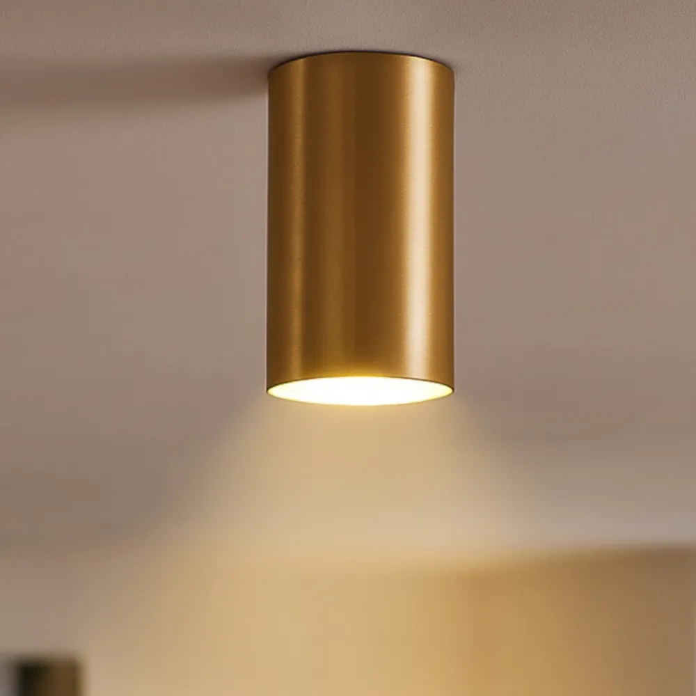 Faretti Da Soffitto-Selezionato da Mazzolaluce Faretto da soffitto cilindro oro satinato