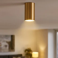 Faretti Da Soffitto-Selezionato da Mazzolaluce Faretto da soffitto cilindro oro satinato
