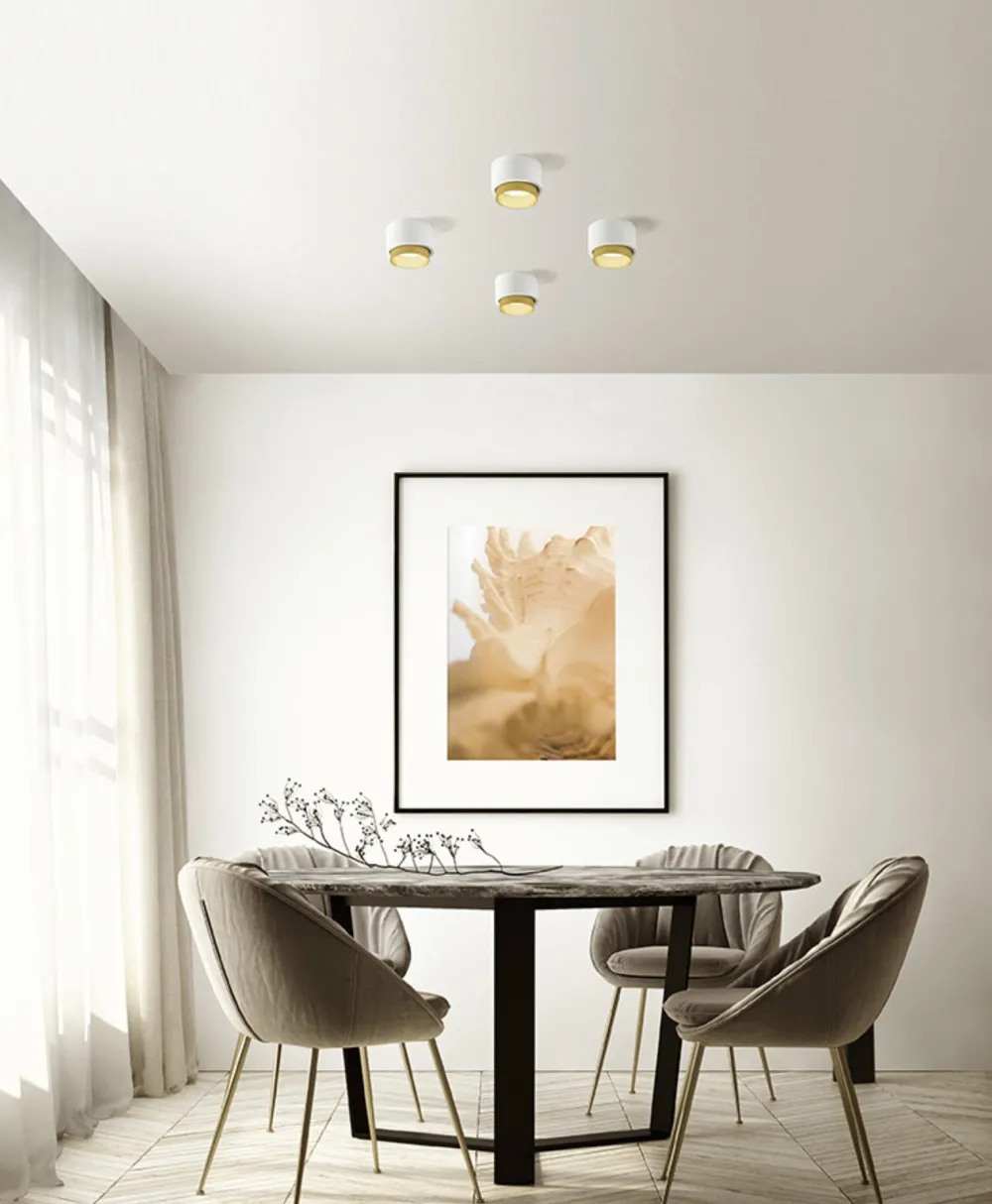 Faretti Da Soffitto-Sforzin Illuminazione Faretto da soffitto cilindro bianco oro sforzin syme