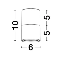 Faretti Da Soffitto-Selezionato da Mazzolaluce Faretto da soffitto cilindro bicolore nero oro