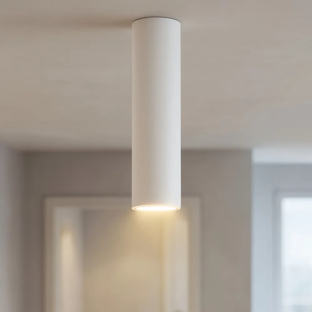 Faretti Da Soffitto-Linea Light Faretto da soffitto cilindro bianco birba h30 cm