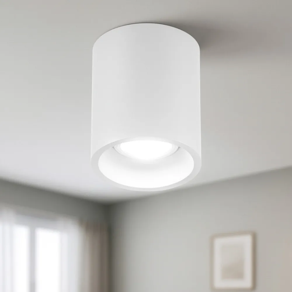 Faretti Da Soffitto-Selezionato da Mazzolaluce Faretto da soffitto cilindro bianco di alluminio