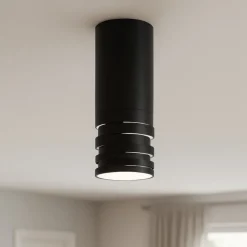 Faretti Da Soffitto-Gea Luce Faretto da soffitto cilindro sporgente nero emily
