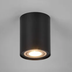 Faretti Da Soffitto-Selezionato da Mazzolaluce Faretto da soffitto cilindro nero oro orientabile