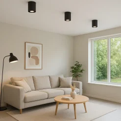 Faretti Da Soffitto-Selezionato da Mazzolaluce Faretto da soffitto cilindro nero oro orientabile