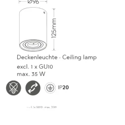 Faretti Da Soffitto-Selezionato da Mazzolaluce Faretto da soffitto cilindro nero oro orientabile
