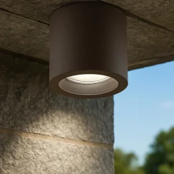 Faretti Da Esterno-Selezionato da Mazzolaluce Faretto da soffitto corten per esterno rotondo led 12w 3000k