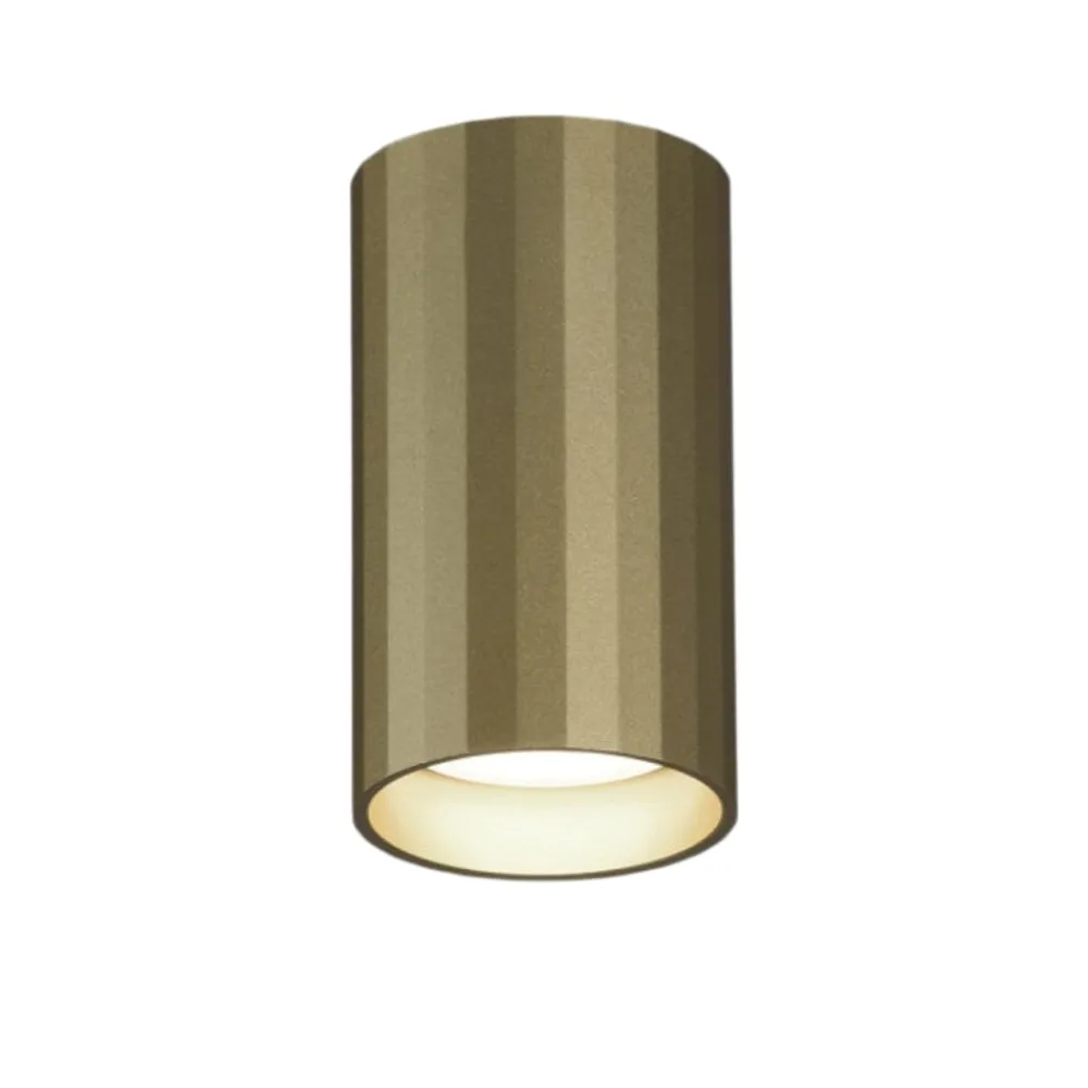 Faretti Da Soffitto-Selezionato da Mazzolaluce Faretto da soffitto crilindrico oro ottone