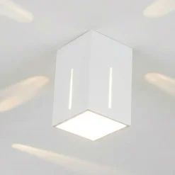 Faretti Da Soffitto-Selezionato da Mazzolaluce Faretto da soffitto e27 parallelepipedo bianco fp
