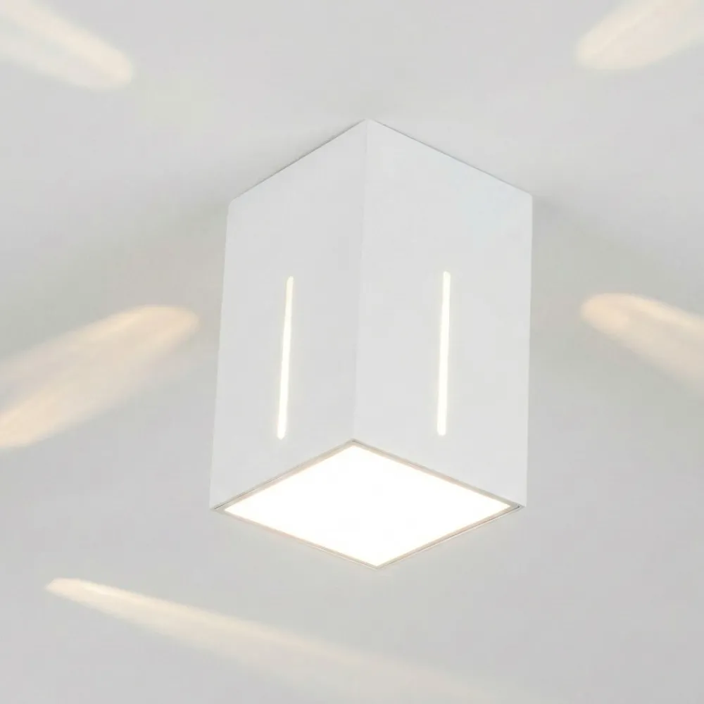 Faretti Da Soffitto-Selezionato da Mazzolaluce Faretto da soffitto e27 parallelepipedo bianco fp