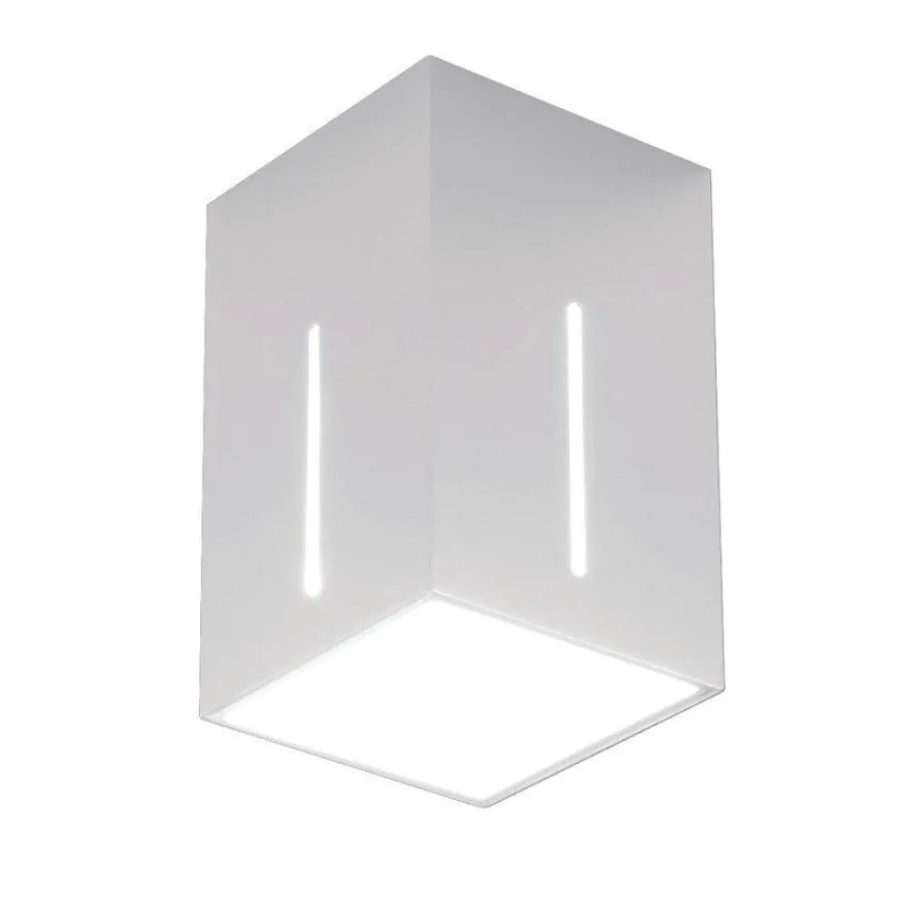 Faretti Da Soffitto-Selezionato da Mazzolaluce Faretto da soffitto e27 parallelepipedo bianco fp