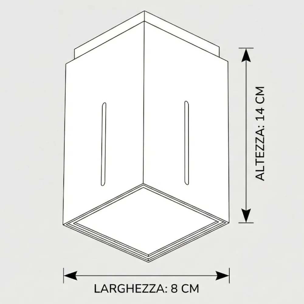 Faretti Da Soffitto-Selezionato da Mazzolaluce Faretto da soffitto e27 parallelepipedo bianco fp