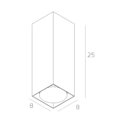 Faretti Da Soffitto-Top Light Faretto da soffitto grigio squadrato