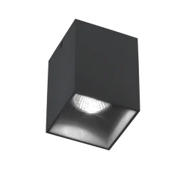 Faretti Da Soffitto-Selezionato da Mazzolaluce Faretto da soffitto gu10 nero cubo per interno
