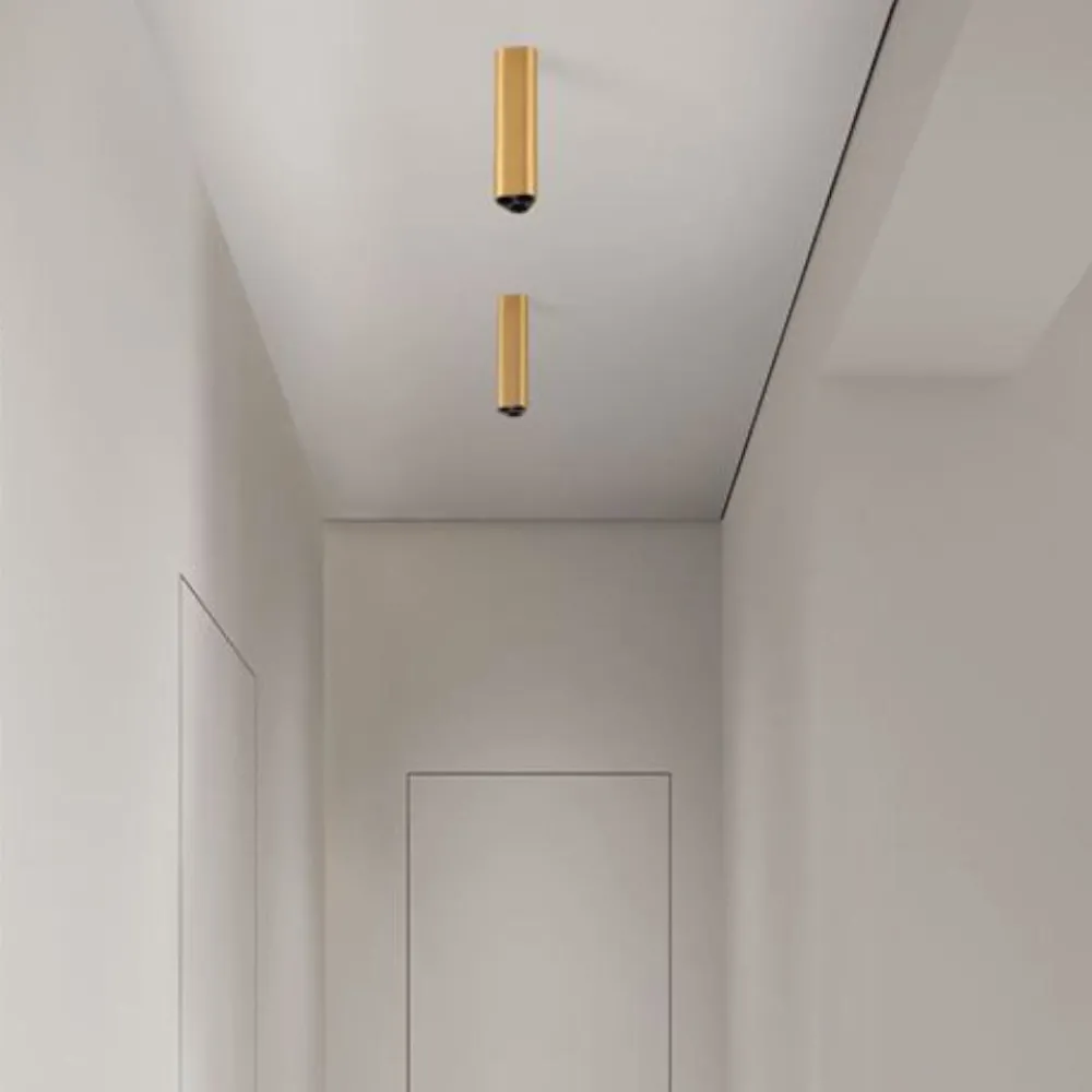 Faretti Da Soffitto-Selezionato da Mazzolaluce Faretto da soffitto h20 cm oro led 6w 3000k oro opaco