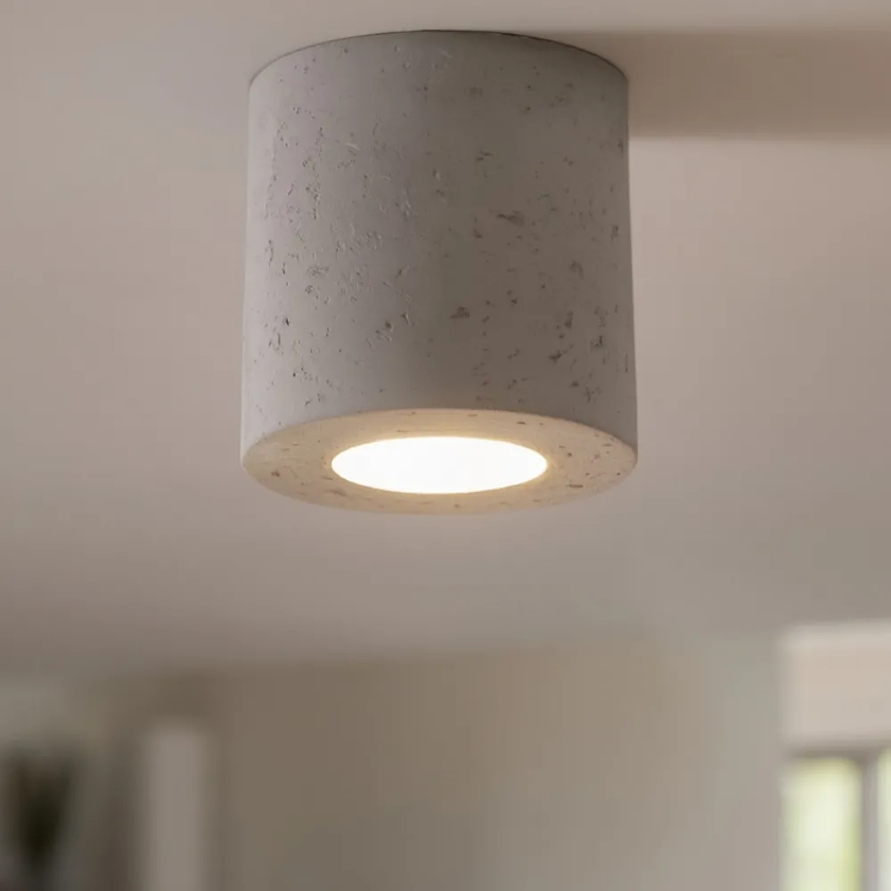 Faretti Da Soffitto-Selezionato da Mazzolaluce Faretto da soffitto in cemento cilindro grigio