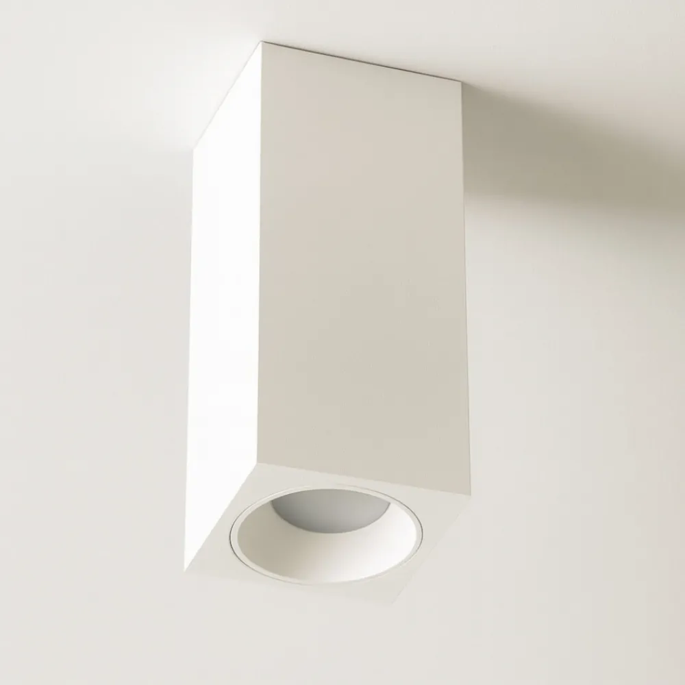 Faretti Da Soffitto-Selezionato da Mazzolaluce Faretto da soffitto in gesso alluminio bianco quadrato