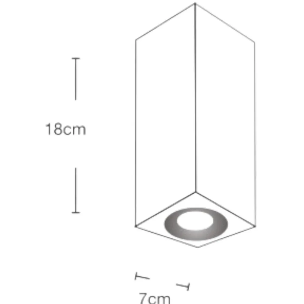 Faretti Da Soffitto-Selezionato da Mazzolaluce Faretto da soffitto in gesso alluminio bianco quadrato