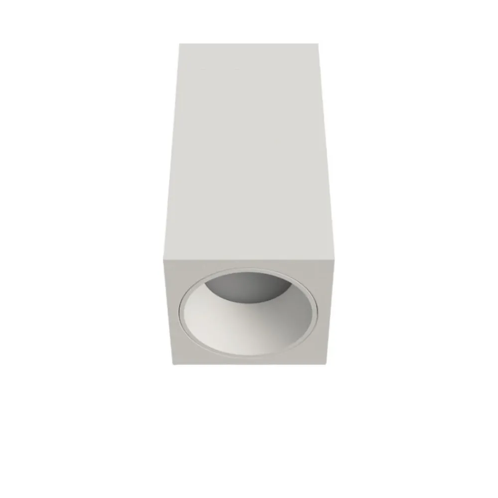 Faretti Da Soffitto-Selezionato da Mazzolaluce Faretto da soffitto in gesso e metallo bianco quadrato