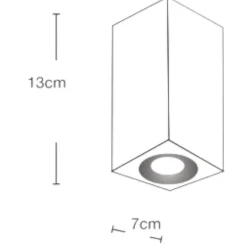 Faretti Da Soffitto-Selezionato da Mazzolaluce Faretto da soffitto in gesso e metallo bianco quadrato