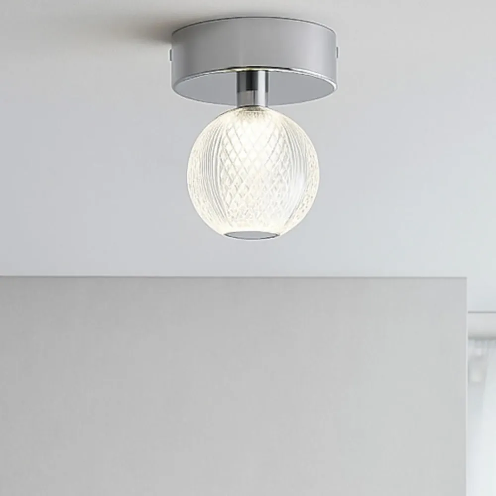 Faretti Da Soffitto-Selezionato da Mazzolaluce Faretto da soffitto led 3200k cromo vetro decorato