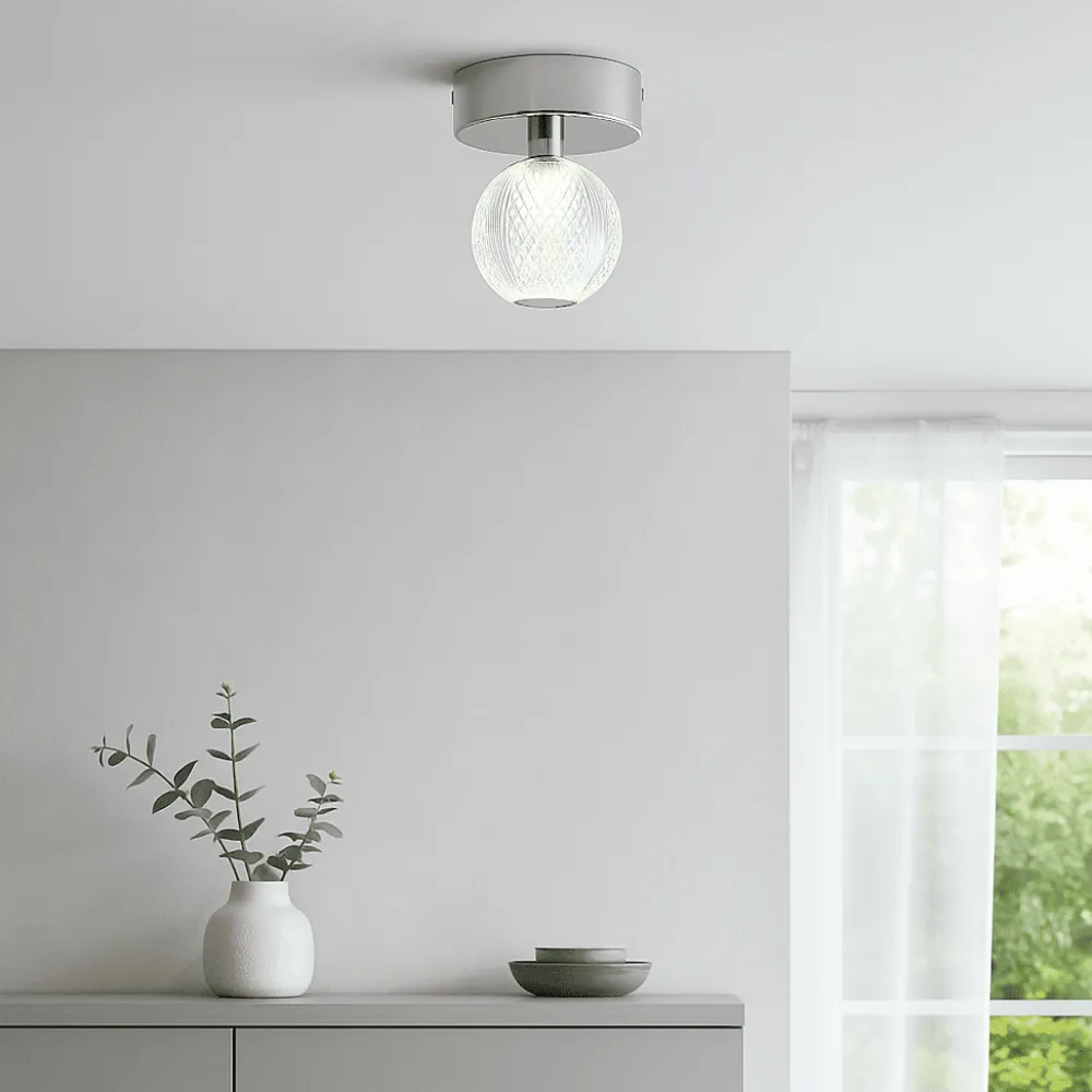 Faretti Da Soffitto-Selezionato da Mazzolaluce Faretto da soffitto led 3200k cromo vetro decorato