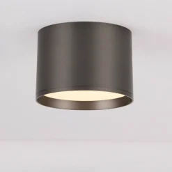 Faretti Da Soffitto-Selezionato da Mazzolaluce Faretto da soffitto led 17w 3000k cilindro nickel nero