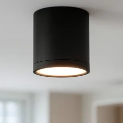 Faretti Da Soffitto-Selezionato da Mazzolaluce Faretto da soffitto led 7w 3000k cilindro nero