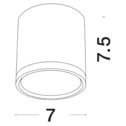 Faretti Da Soffitto-Selezionato da Mazzolaluce Faretto da soffitto led 7w 3000k cilindro nero