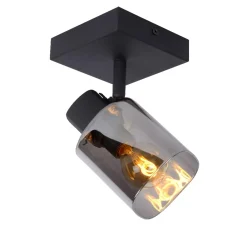 Faretti Da Soffitto-Selezionato da Mazzolaluce Faretto da soffitto nero con vetro fume