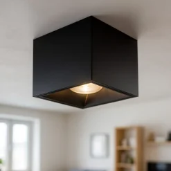 Faretti Da Soffitto-Maytoni Faretto da soffitto nero cubo led 12w 3000k alfa fp